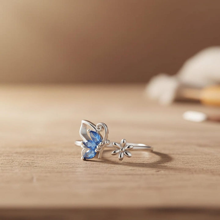 Sapphire Butterfly Ring