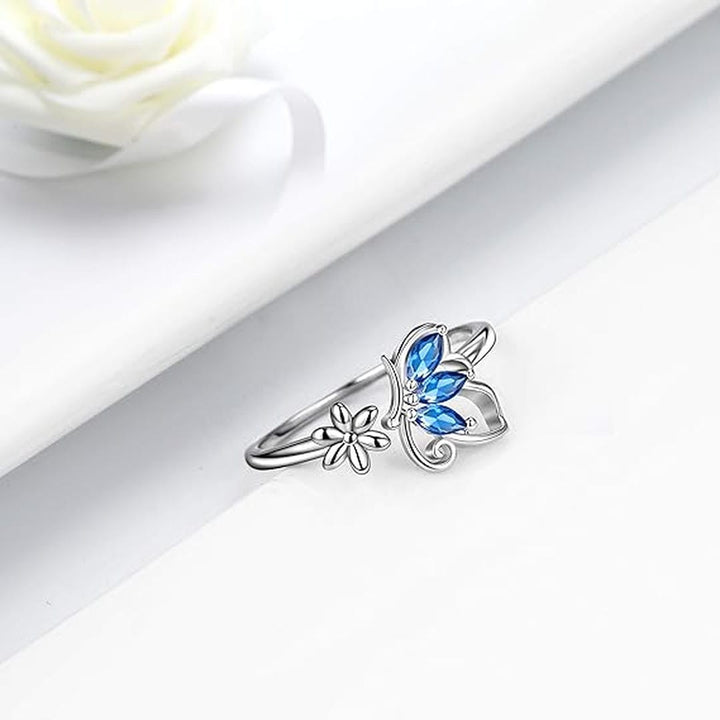 Sapphire Butterfly Ring