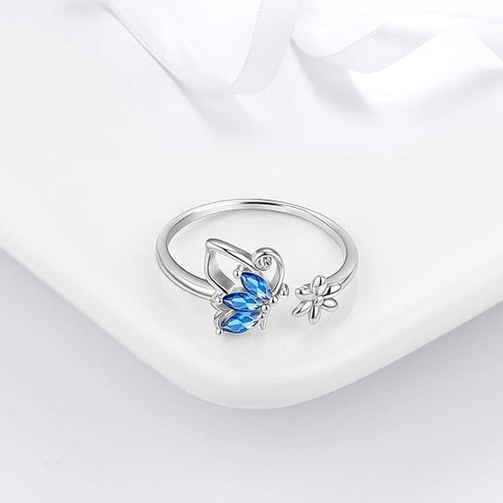 Sapphire Butterfly Ring